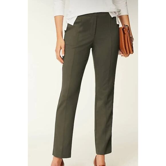 J. Jill Pants - J Jill Womens size Large Pintucked Ponte Slim Leg Pull On Pants Green